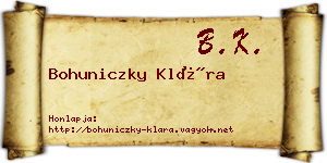 Bohuniczky Klára névjegykártya