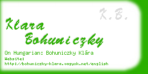klara bohuniczky business card